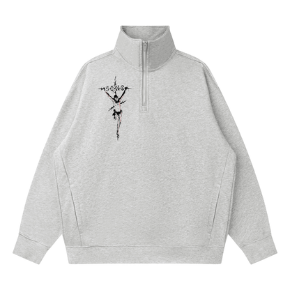 Adam & Eve Quarter-Zip - Light Grey/Flower Grey