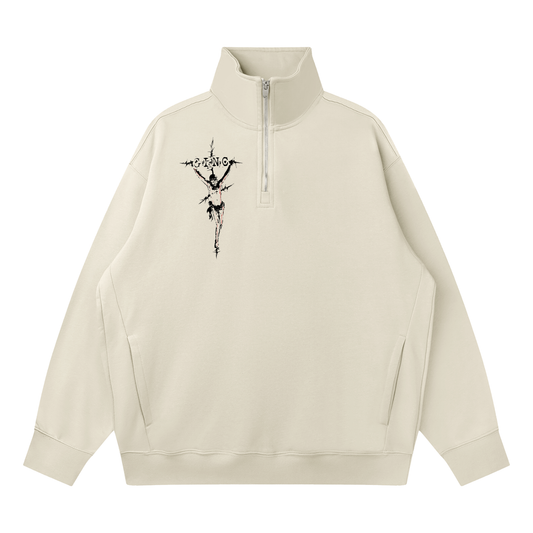 Adam & Eve Quarter-Zip - Light Grey/Flower Grey